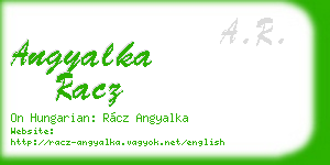 angyalka racz business card